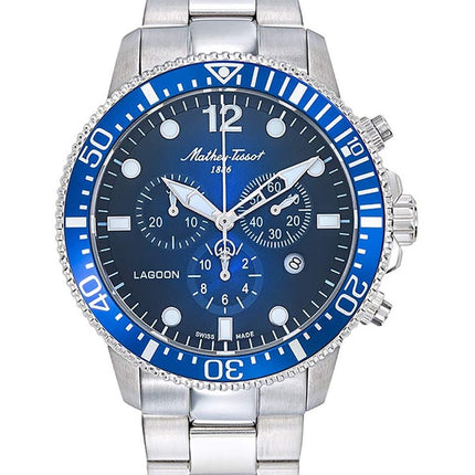 Orologio da uomo Mathey-Tissot Lagoon Chronograph in acciaio inossidabile con quadrante blu al quarzo H123CHABU 100M