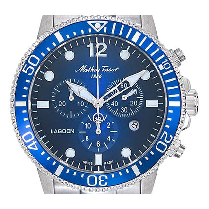 Orologio da uomo Mathey-Tissot Lagoon Chronograph in acciaio inossidabile con quadrante blu al quarzo H123CHABU 100M