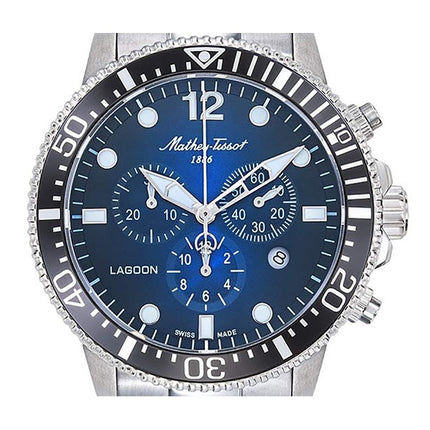 Orologio da uomo Mathey-Tissot Lagoon Chronograph in acciaio inossidabile con quadrante blu al quarzo H123CHABUN 100M