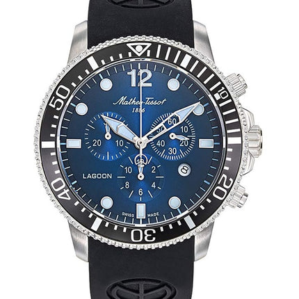 Orologio da uomo Mathey-Tissot Lagoon Chronograph cinturino in silicone quadrante blu al quarzo H123CHALBUN 100M