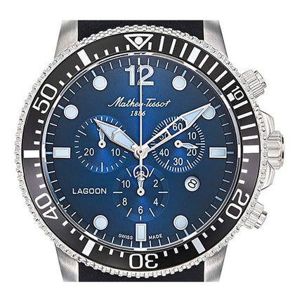 Orologio da uomo Mathey-Tissot Lagoon Chronograph cinturino in silicone quadrante blu al quarzo H123CHALBUN 100M