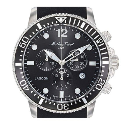 Orologio da uomo Mathey-Tissot Lagoon Chronograph cinturino in silicone quadrante nero al quarzo H123CHALN 100M
