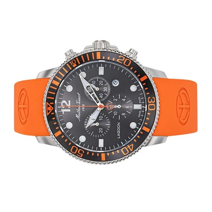 Mathey-Tissot Lagoon Cronografo Cinturino in Silicone Arancione Quadrante Nero Quarzo H123CHALO 100M Orologio da Uomo