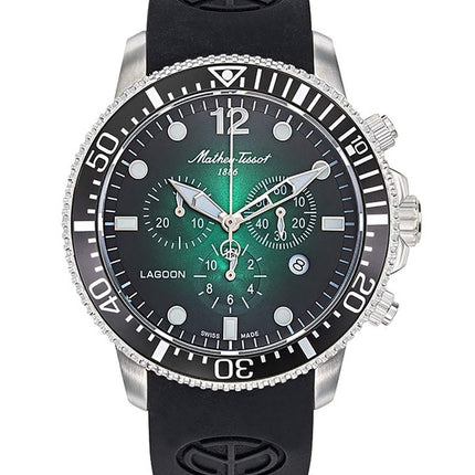 Orologio da uomo Mathey-Tissot Lagoon Chronograph cinturino in silicone quadrante verde al quarzo H123CHALV 100M