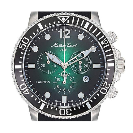 Orologio da uomo Mathey-Tissot Lagoon Chronograph cinturino in silicone quadrante verde al quarzo H123CHALV 100M
