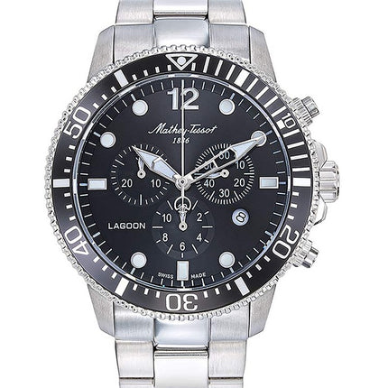 Orologio da uomo Mathey-Tissot Lagoon Chronograph in acciaio inossidabile con quadrante nero al quarzo H123CHAN 100M