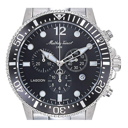 Orologio da uomo Mathey-Tissot Lagoon Chronograph in acciaio inossidabile con quadrante nero al quarzo H123CHAN 100M