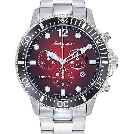 Orologio da uomo Mathey-Tissot Lagoon Chronograph in acciaio inossidabile con quadrante rosso al quarzo H123CHAR 100M