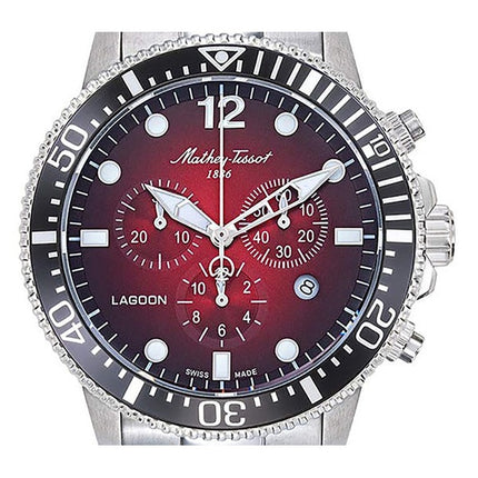 Orologio da uomo Mathey-Tissot Lagoon Chronograph in acciaio inossidabile con quadrante rosso al quarzo H123CHAR 100M