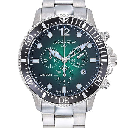 Orologio da uomo Mathey-Tissot Lagoon Chronograph in acciaio inossidabile con quadrante verde al quarzo H123CHAV 100M