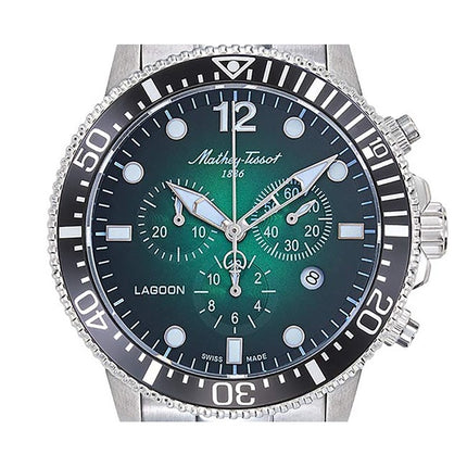 Orologio da uomo Mathey-Tissot Lagoon Chronograph in acciaio inossidabile con quadrante verde al quarzo H123CHAV 100M