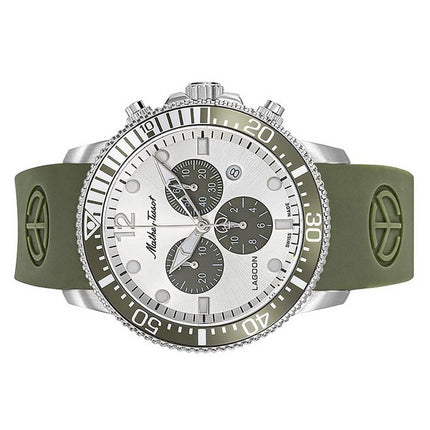 Mathey-Tissot Lagoon Cronografo Cinturino in Silicone Verde Quadrante Argento Quarzo H123CHLGV 100M Orologio da Uomo