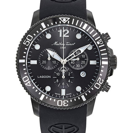 Orologio da uomo Mathey-Tissot Lagoon Chronograph cinturino in silicone quadrante nero al quarzo H123CHLNN 100M