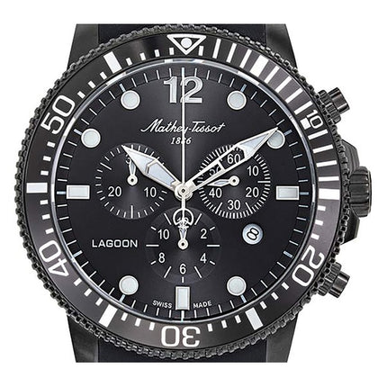 Orologio da uomo Mathey-Tissot Lagoon Chronograph cinturino in silicone quadrante nero al quarzo H123CHLNN 100M
