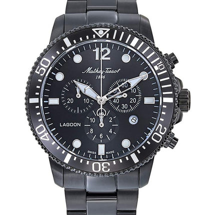 Orologio da uomo Mathey-Tissot Lagoon Chronograph in acciaio inossidabile con quadrante nero al quarzo H123CHNN 100M