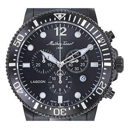 Orologio da uomo Mathey-Tissot Lagoon Chronograph in acciaio inossidabile con quadrante nero al quarzo H123CHNN 100M