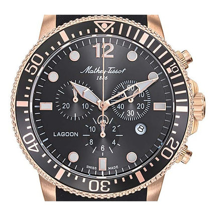 Orologio da uomo Mathey-Tissot Lagoon Chronograph cinturino in silicone quadrante nero al quarzo H123CHPLN 100M