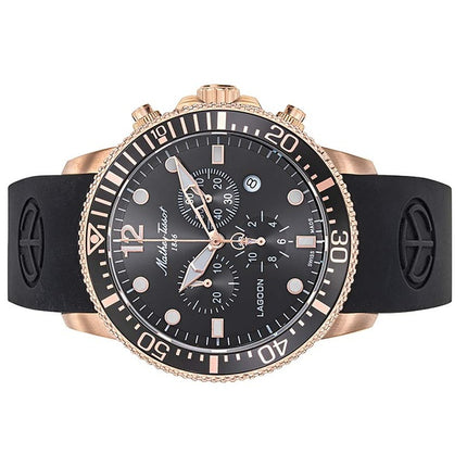Orologio da uomo Mathey-Tissot Lagoon Chronograph cinturino in silicone quadrante nero al quarzo H123CHPLN 100M