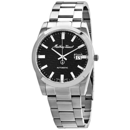 Orologio da uomo automatico Mathey-Tissot Mathy I in acciaio inossidabile con quadrante nero H1450ATAN