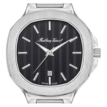 Orologio da uomo Mathey-Tissot Evasion in acciaio inossidabile con quadrante nero al quarzo H152AN