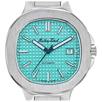 Orologio da uomo automatico Mathey-Tissot Evasion in acciaio inossidabile con quadrante turchese H152ATTIF