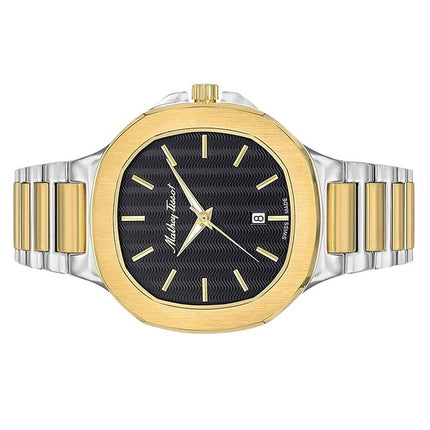Orologio da uomo Mathey-Tissot Evasion Two Tone in acciaio inossidabile con quadrante nero al quarzo H152BN