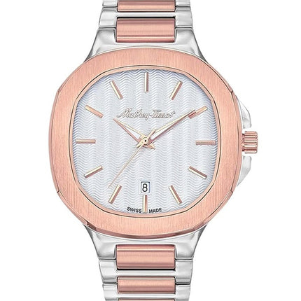 Orologio da uomo Mathey-Tissot Evasion Two Tone in acciaio inossidabile con quadrante bianco al quarzo H152RA