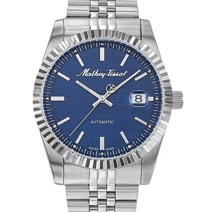 Orologio da uomo Mathey-Tissot Mathy III in acciaio inossidabile con quadrante blu automatico H1810ATABU