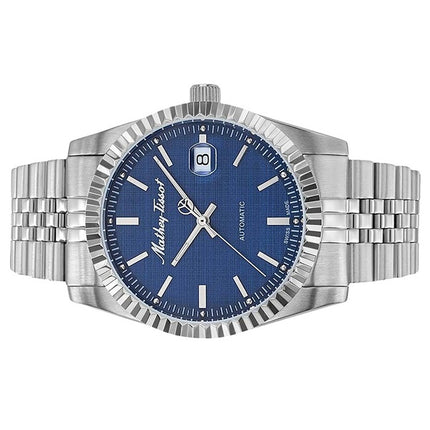 Orologio da uomo Mathey-Tissot Mathy III in acciaio inossidabile con quadrante blu automatico H1810ATABU