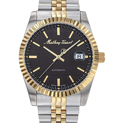 Orologio da uomo Mathey-Tissot Mathy III Two Tone in acciaio inossidabile con quadrante nero automatico H1810ATBN