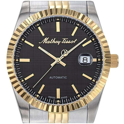 Orologio da uomo Mathey-Tissot Mathy III Two Tone in acciaio inossidabile con quadrante nero automatico H1810ATBN