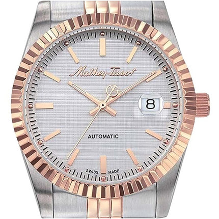 Orologio da uomo Mathey-Tissot Mathy III Two Tone in acciaio inossidabile con quadrante bianco automatico H1810ATRA