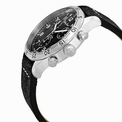 Orologio da uomo Mathey-Tissot Type 21 Flyback Chronograph cinturino in pelle quadrante nero al quarzo H1821CHALNG