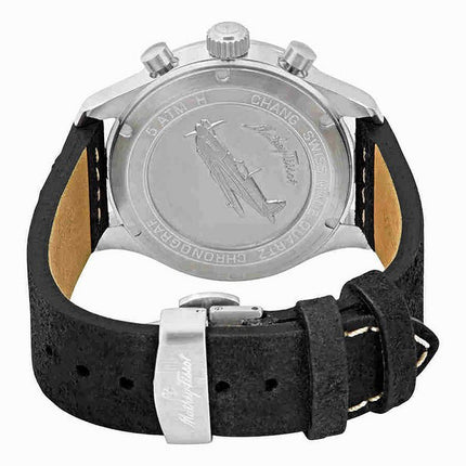 Orologio da uomo Mathey-Tissot Type 21 Flyback Chronograph cinturino in pelle quadrante nero al quarzo H1821CHALNG