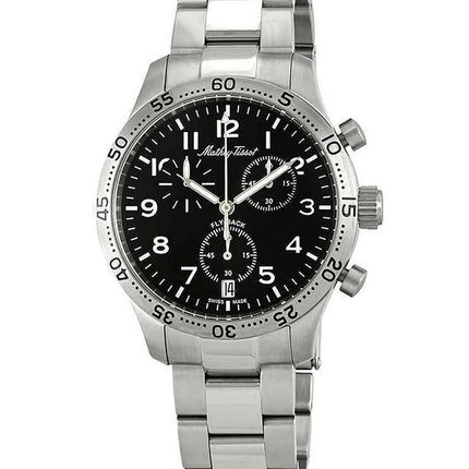 Orologio da uomo Mathey-Tissot Type 21 Flyback Chronograph in acciaio inossidabile con quadrante nero al quarzo H1821CHANG