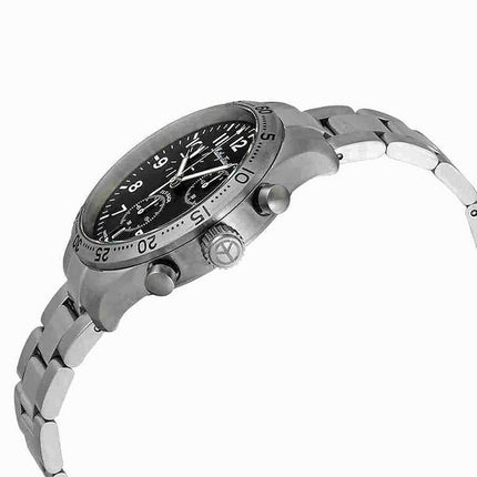 Orologio da uomo Mathey-Tissot Type 21 Flyback Chronograph in acciaio inossidabile con quadrante nero al quarzo H1821CHANG
