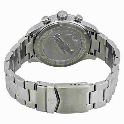 Orologio da uomo Mathey-Tissot Type 21 Flyback Chronograph in acciaio inossidabile con quadrante nero al quarzo H1821CHANG