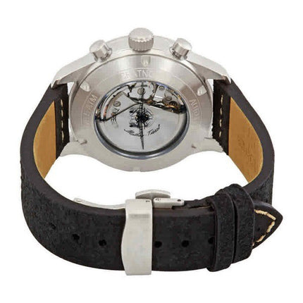 Orologio da uomo Mathey-Tissot Type 21 cronografo in vera pelle quadrante nero automatico H1821CHATLNG