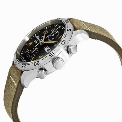 Orologio da uomo Mathey-Tissot Type 21 cronografo in vera pelle quadrante nero automatico H1821CHATLNO