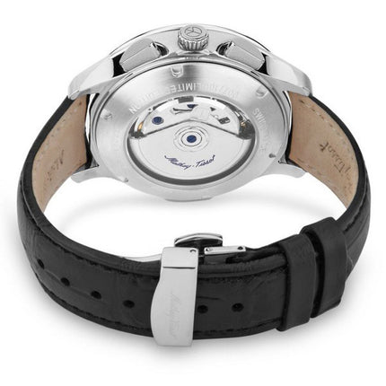 Orologio da uomo Mathey-Tissot Edmond cronografo in edizione limitata con cinturino in pelle quadrante nero automatico H1886CHAT