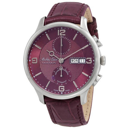 Mathey-Tissot Edmond Cronografo cinturino in pelle quadrante viola automatico H1886CHATAR orologio da uomo con set regalo