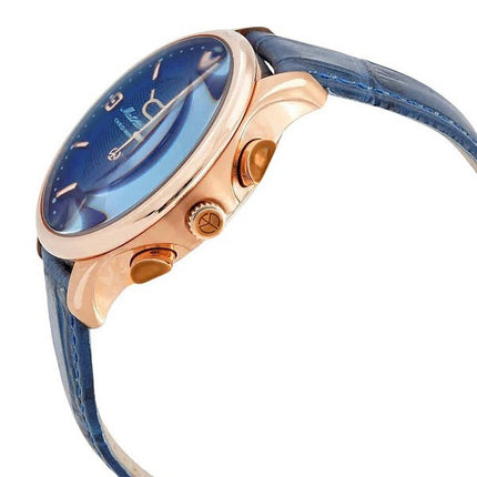 Mathey-Tissot Edmond Chronograph Limited Edition quadrante blu automatico H1886CHATPBU orologio da uomo con set regalo