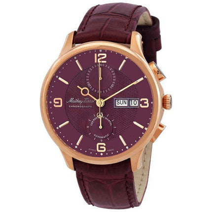 Orologio da uomo Mathey-Tissot Edmond cronografo cinturino in pelle quadrante viola automatico H1886CHATPR