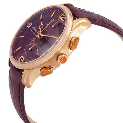 Orologio da uomo Mathey-Tissot Edmond cronografo cinturino in pelle quadrante viola automatico H1886CHATPR