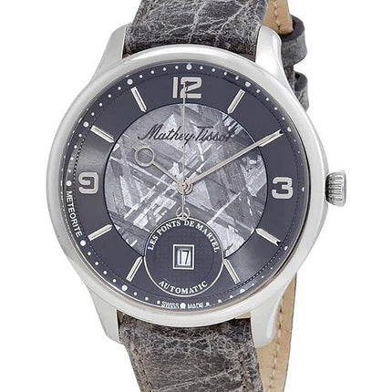 Orologio da uomo Mathey-Tissot Edmond in edizione limitata con cinturino in pelle quadrante grigio automatico H1886META