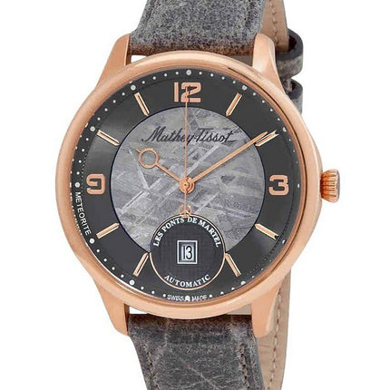 Orologio da uomo Mathey-Tissot Edmond in edizione limitata con cinturino in pelle quadrante grigio automatico H1886METP