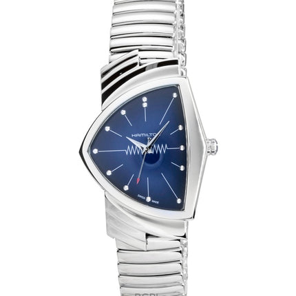 Orologio da uomo Hamilton Ventura in acciaio inossidabile con quadrante blu al quarzo H24411142