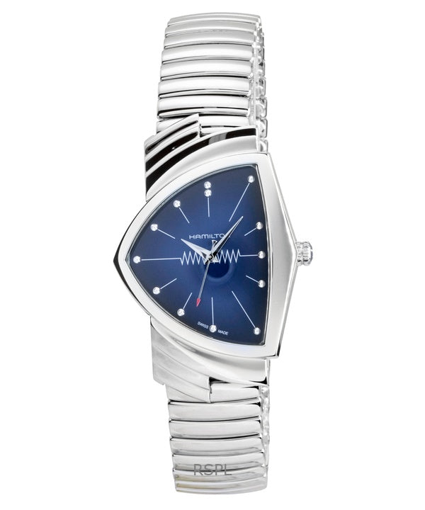 Orologio da uomo Hamilton Ventura in acciaio inossidabile con quadrante blu al quarzo H24411142