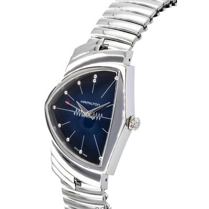 Orologio da uomo Hamilton Ventura in acciaio inossidabile con quadrante blu al quarzo H24411142