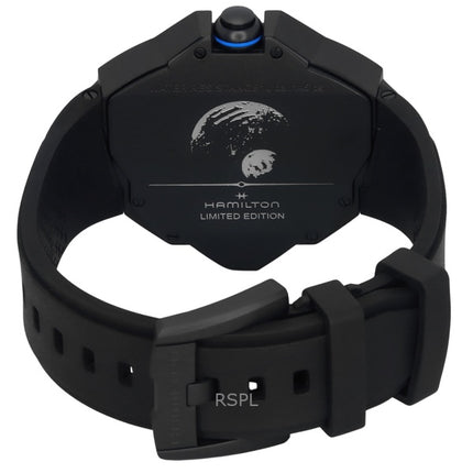 Orologio da uomo Hamilton Ventura Edge Dune Limited Edition con cinturino in gomma e quadrante nero al quarzo H24624330 100M